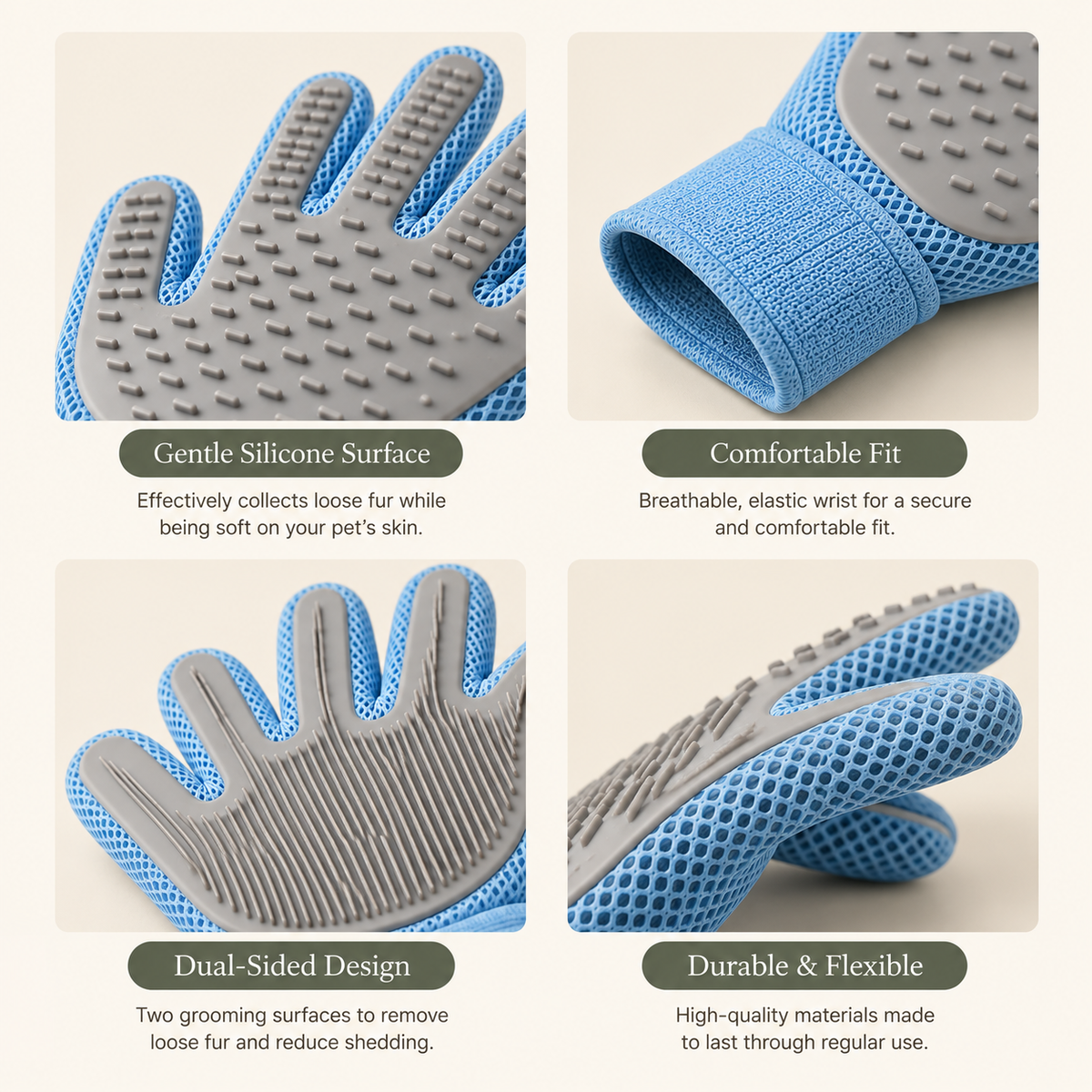 The Soothe — 2-in-1 Pet Grooming Glove