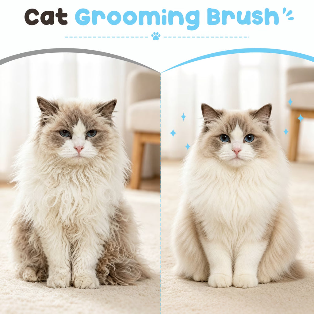 Cat & Dog Grooming Brush – Self-Cleaning Slicker Brush for Shedding, Removes Loose Fur & Tangles, Gentle & Skin-Friendly, Perfect for All Coat Types – Blue