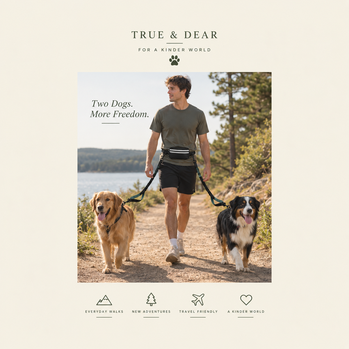 The Duo — Hands-Free Double Dog Leash