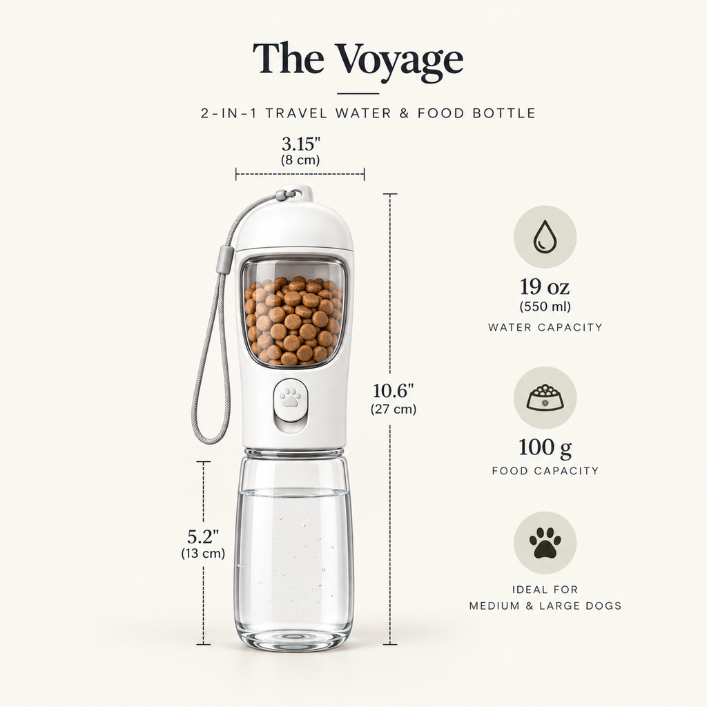 The Voyage — 2-in-1 Travel Water & Food Bottle In White