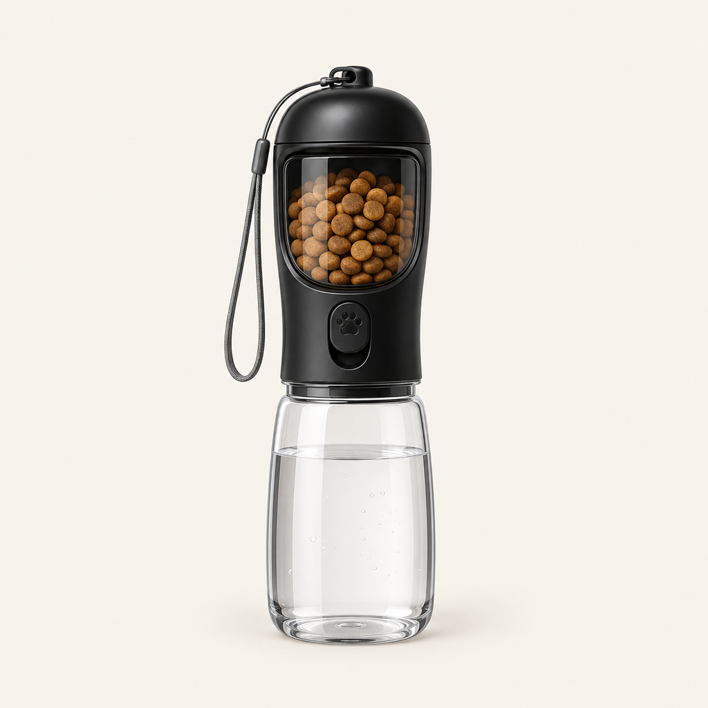 The Voyage — 2-in-1 water bottle and food container In Black