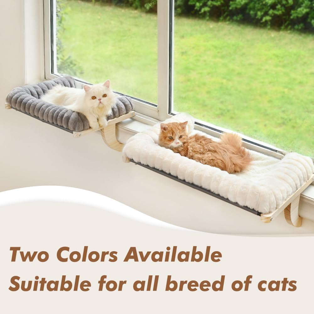 Cloud-Soft Cat Window Sill Perch, Zipper Design Cushion Pet Bed, M