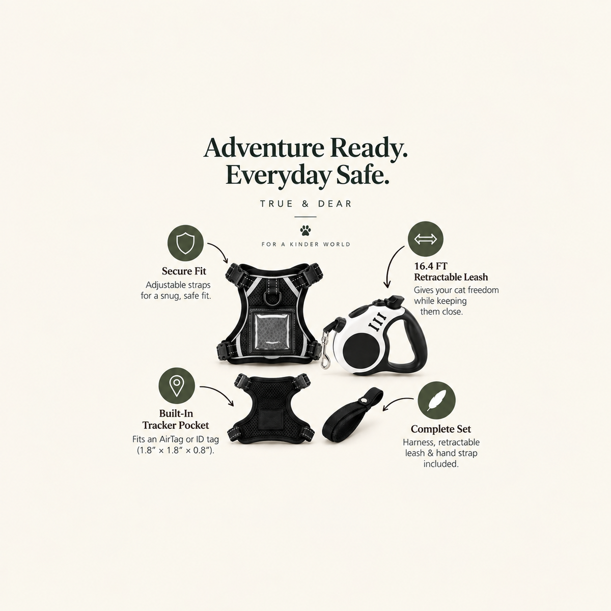 The Explorer — Escape-Proof Cat Harness & Leash Set