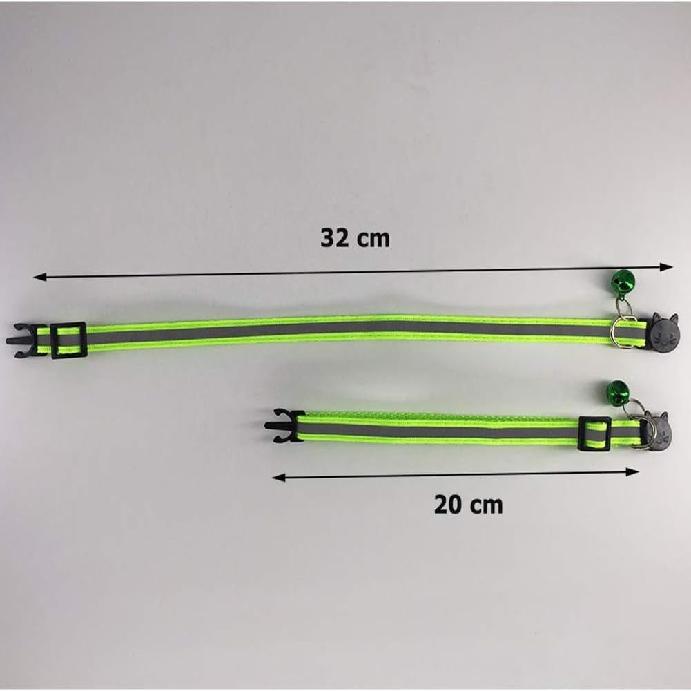 6 Pack Reflective Cat Collar with Bell, Breakaway and Safe Collars for Cats, Nylon, Pet Collar Mixed Colors Adjustable19-32Cm